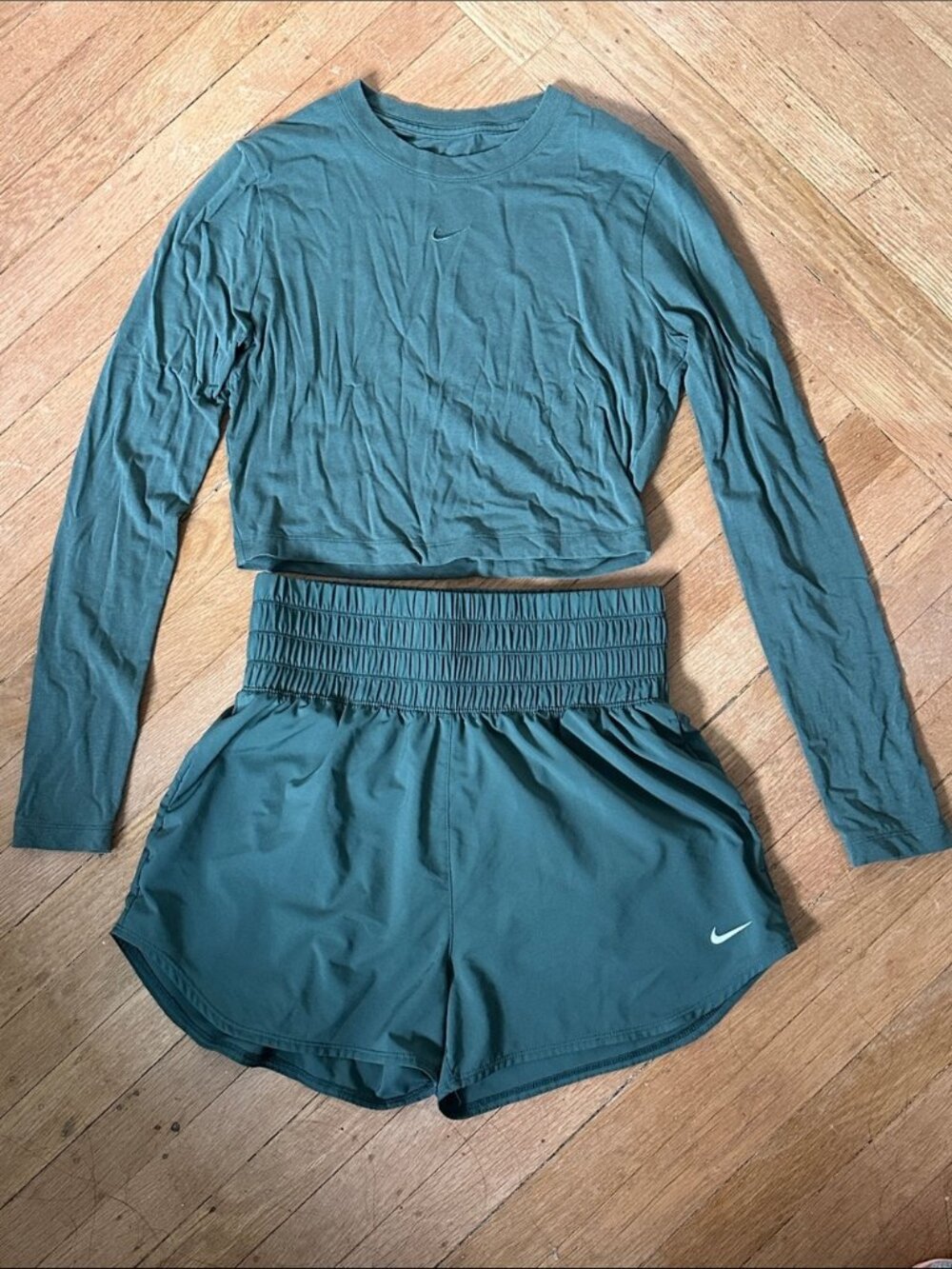 Nike Chill Tee jersey cropped t-shirt and Nike One Dri-FIT ultra high-rise short